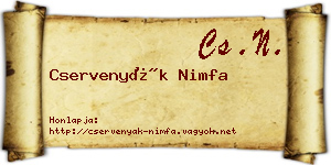 Cservenyák Nimfa névjegykártya
